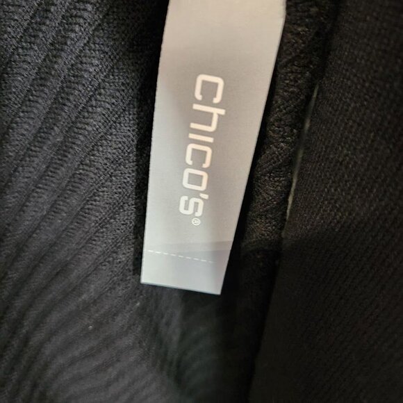 NWT Chico's Asymmetrical Hem Ribbed Tunic in Black‎ Size 2 (US Size Large) - Picture 4 of 6